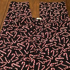 Old Navy Black and Red Candy Cane Pants
